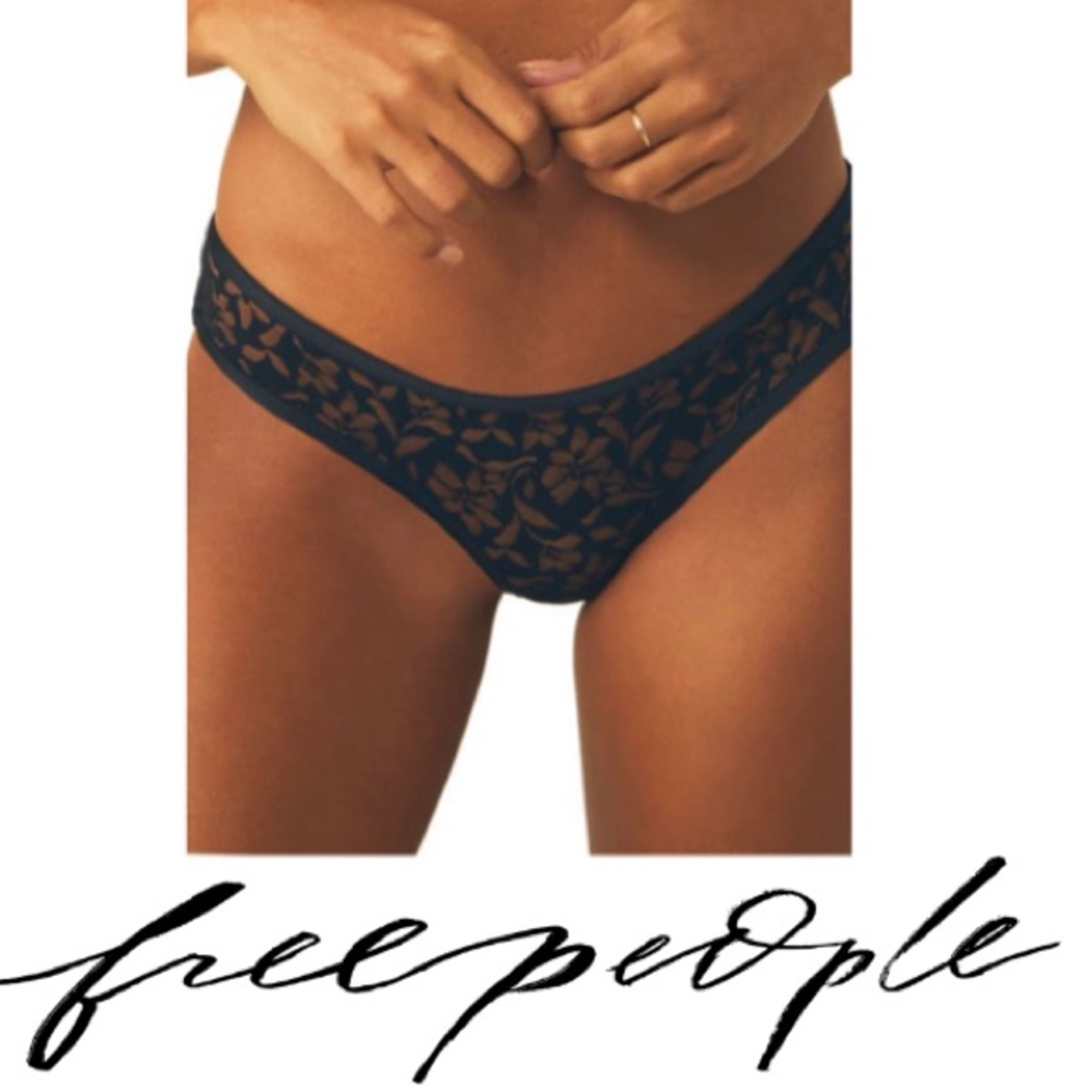 Free People Intimately FP Petra Bikini Black Lace Factory Sealed XS NWT